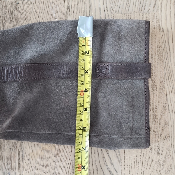 Chunky heel leather and suede slouchy boots - sz 5.5 - Picture 8 of 9